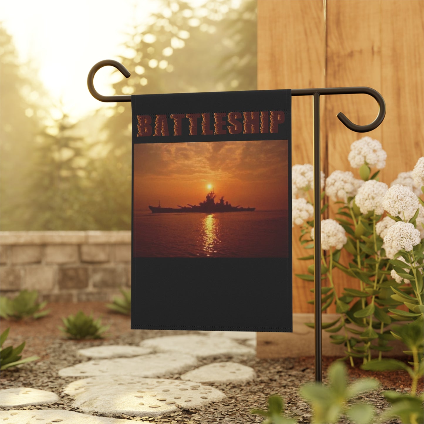 Battleship Sunset Navy Sea Ocean Military Movie History Garden & House Banner